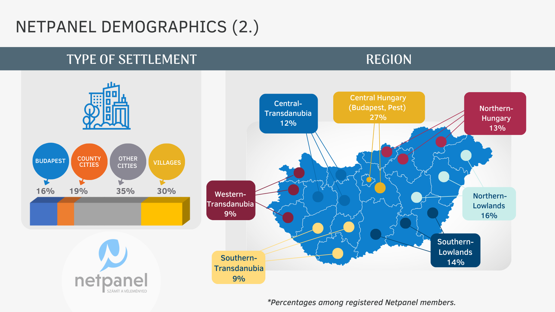 respondents demographics of Netpanel Hungarian survey panel